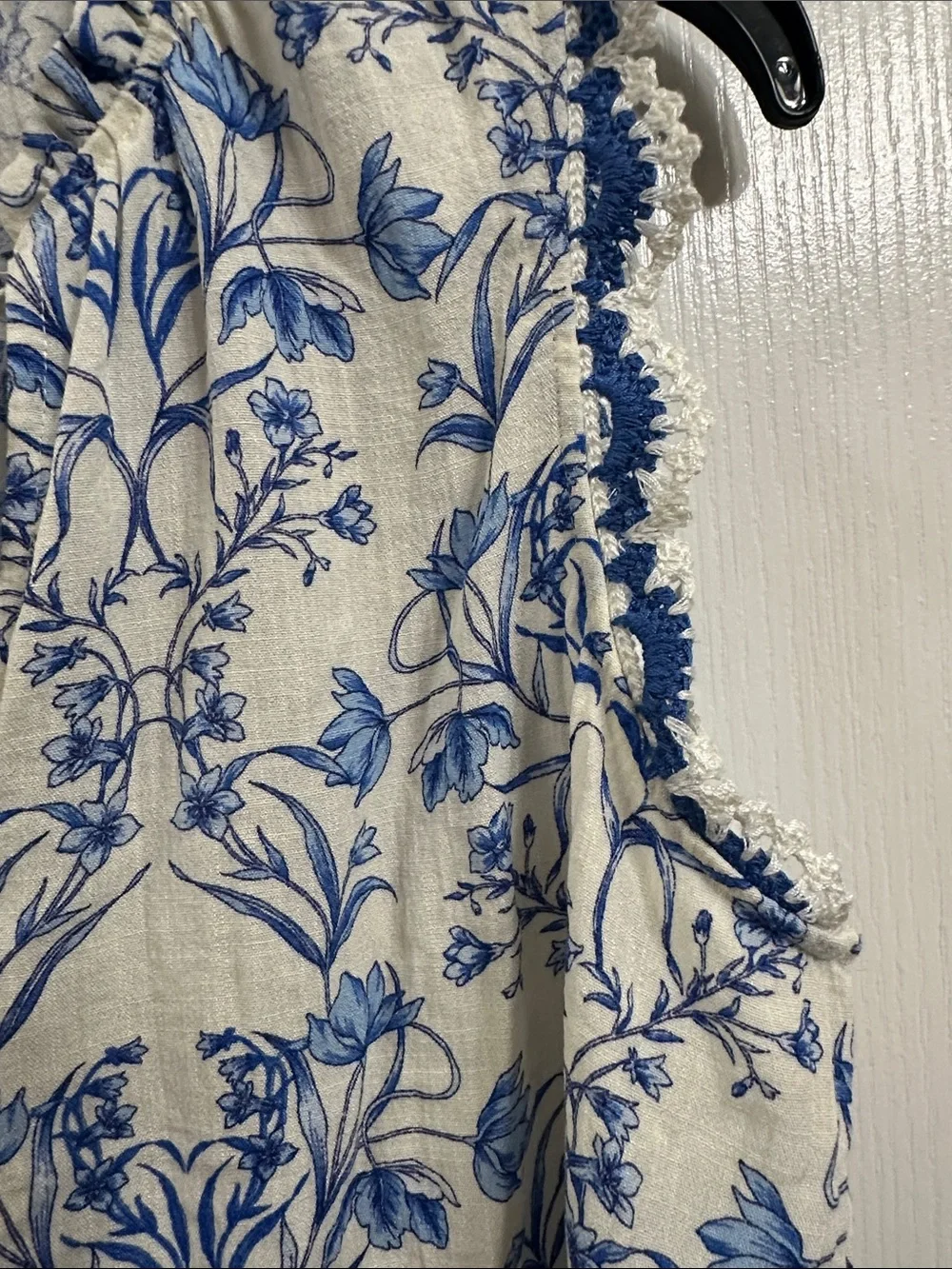 1. State Blue Floral Tie-Neck Sleeveless Top